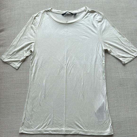 Vero Moda, M, ivory, silky viscose, Tshirt - Picture 1 of 4
